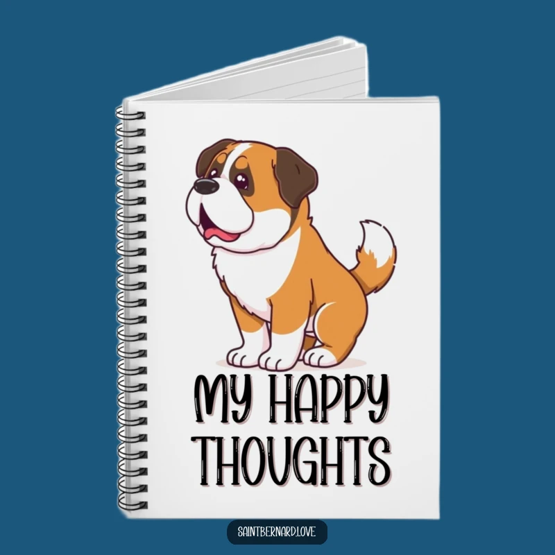 Funny Saint Bernard Tail Wag Notebook - Jot Down Joyful Shakes