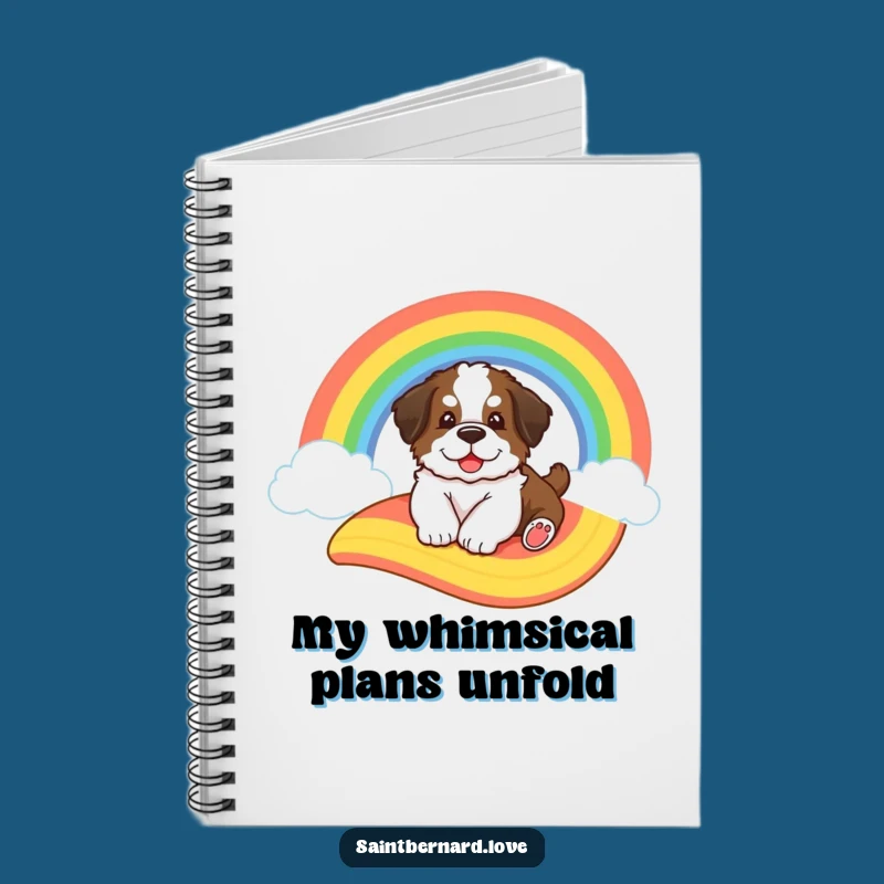 Funny Saint Bernard Rainbow Notebook - Journal of Happy Slides