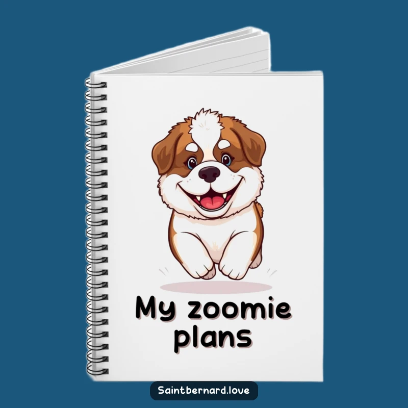 Funny Saint Bernard Puppy Notebook: Grinning Dog, Jot Down Ideas, Perfect Gift