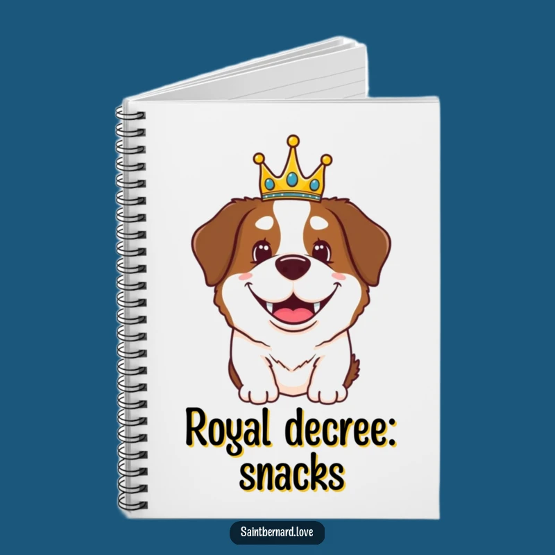 Funny Saint Bernard Royal Thoughts Notebook - Jot Down Royal Decrees!