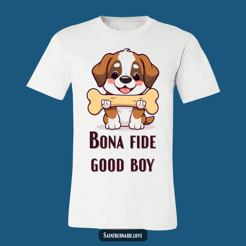 Funny Saint Bernard T-Shirt: Giant Bone Smile - Generous Pup Kindness Tee Gift