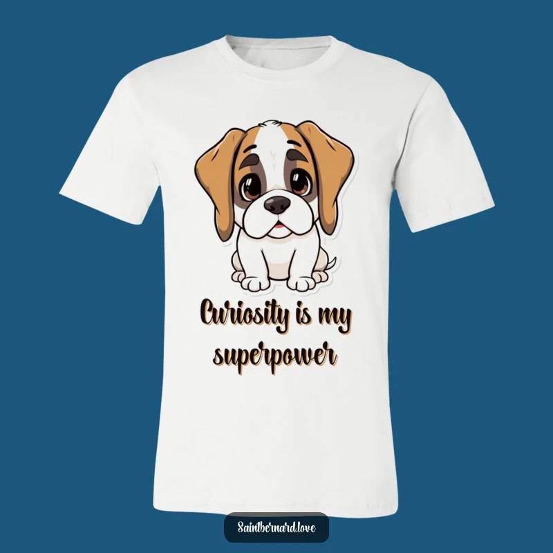 Funny Kawaii Saint Bernard T-Shirt - Curious Ears Dog Gift