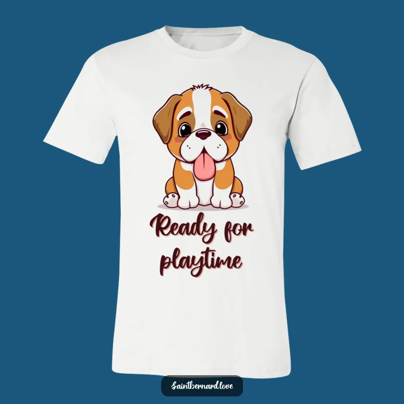 Funny Kawaii Saint Bernard T-Shirt: Wear Your Happy Panting Pup Pride!