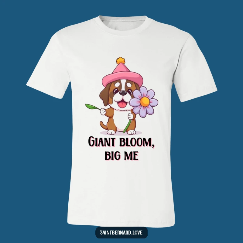 Funny Saint Bernard Flower T-Shirt: A Hilarious Big Dog Gift for Lovers