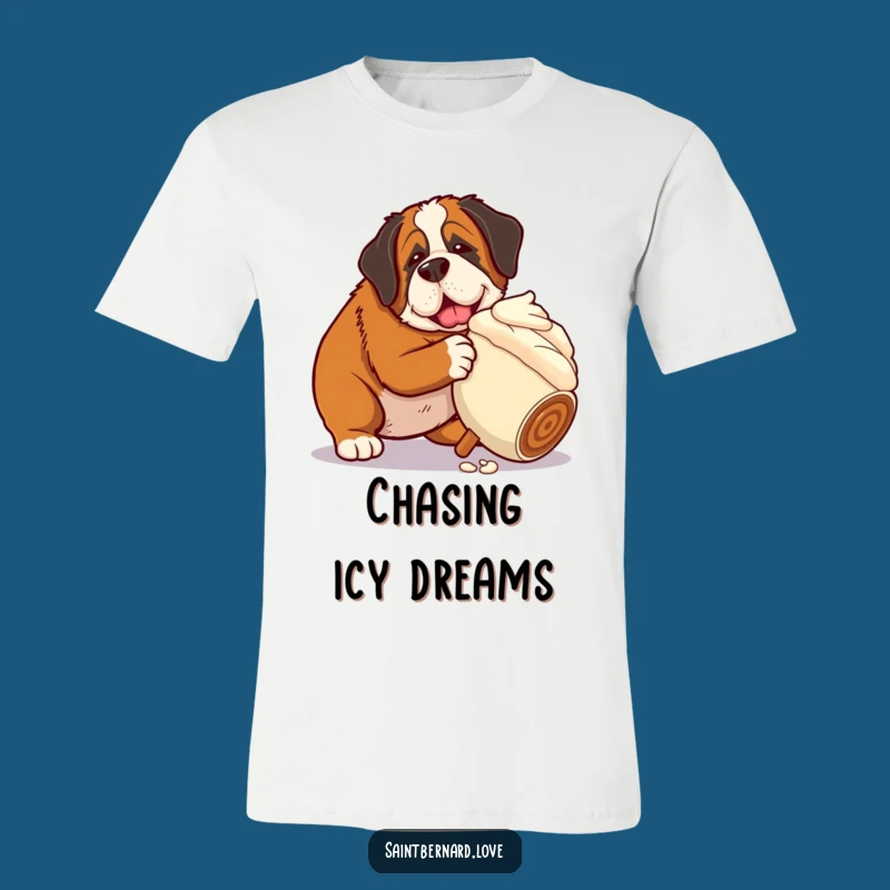 Funny Saint Bernard Ice Cream T-Shirt: Hilarious Dessert Disaster Tee