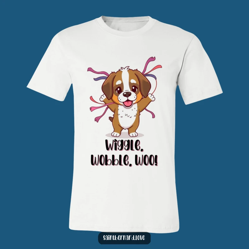 Funny Saint Bernard Streamer Dance T-Shirt: Party Animal Tee