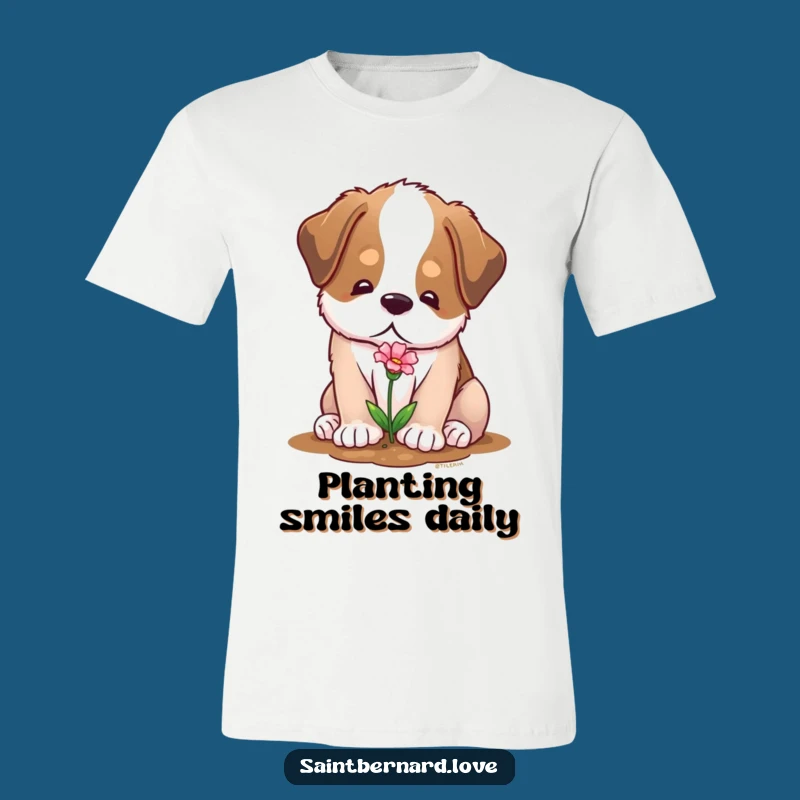 Funny Saint Bernard T-Shirt - Gentle Gardener Tee, Sweet Nature Gift