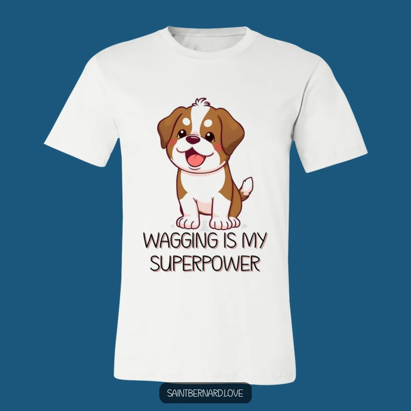 Funny Saint Bernard Tail Wag T-Shirt - Joyful Dog Lover Tee, Great Gift