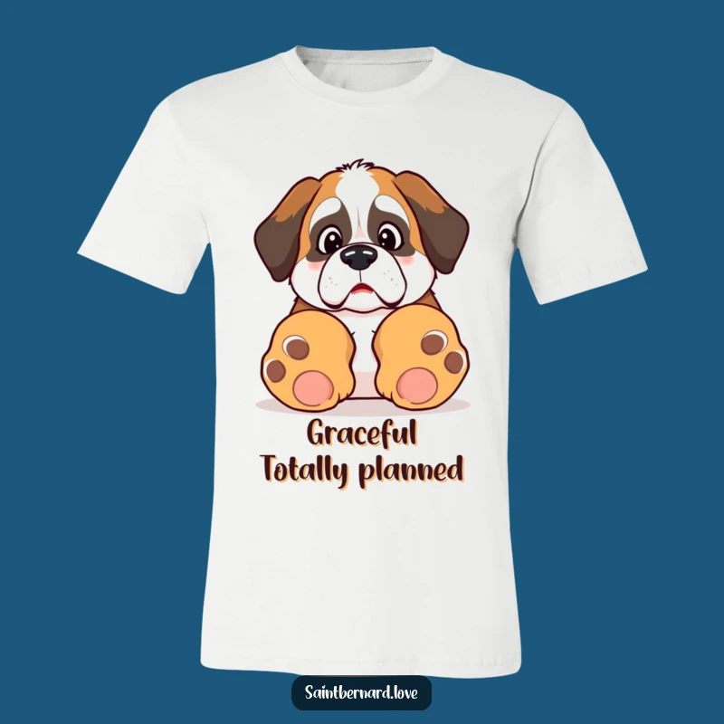 Funny Kawaii Saint Bernard Tripping T-Shirt: Embrace the Clumsy Charm