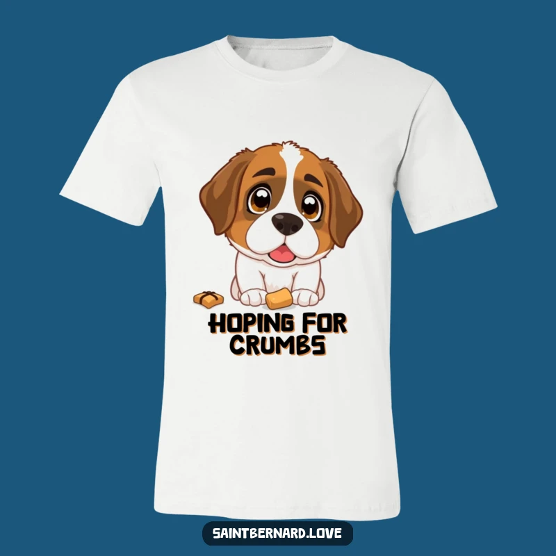 Funny Saint Bernard Treat T-Shirt: Hopeful Dog Eyes Looking Up - Hilarious Pet Tee!