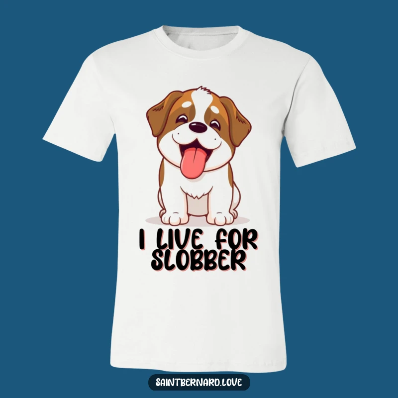 Funny Kawaii Saint Bernard Panting T-Shirt: Adorable & Hilarious Dog Lover Apparel