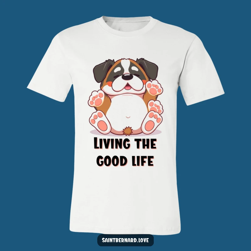 Funny Saint Bernard Rolling T-Shirt - Adorable Kawaii Dog Humor Tee for Gifts