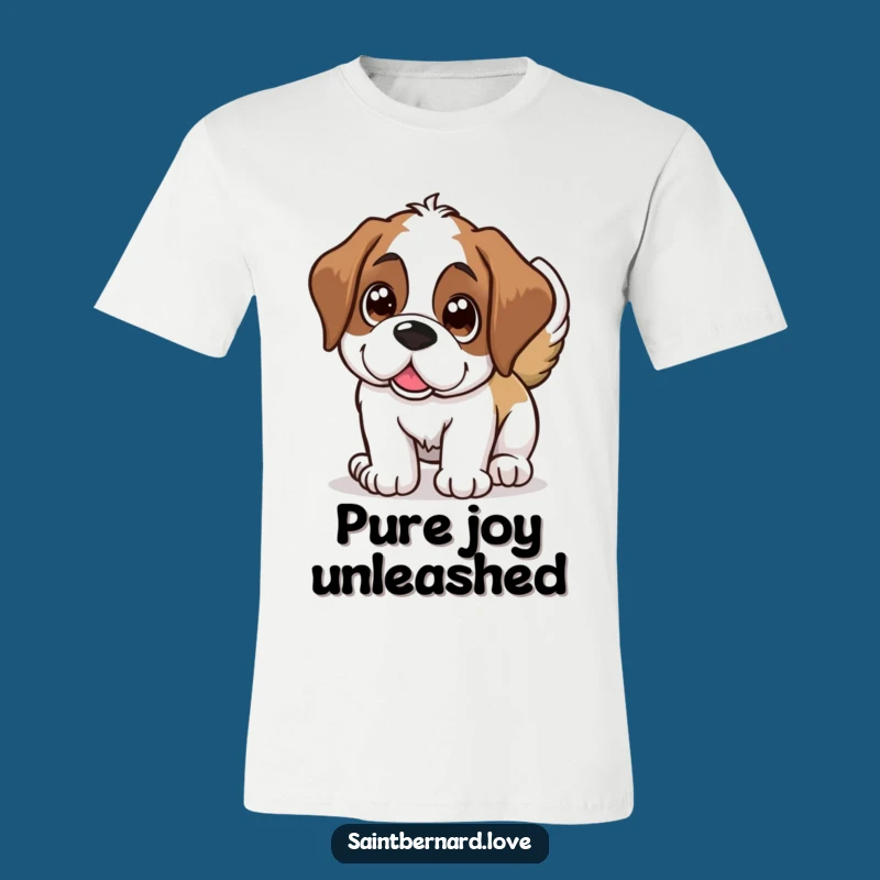 Funny Saint Bernard Wagging Tail T-Shirt: Adorable & Humorous Gentle Giant Tee