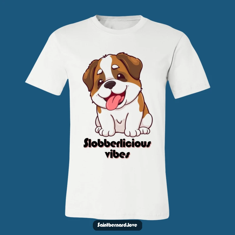 Funny Kawaii Saint Bernard T-Shirt: Playful Slobber & Grins - Great Funny Gift