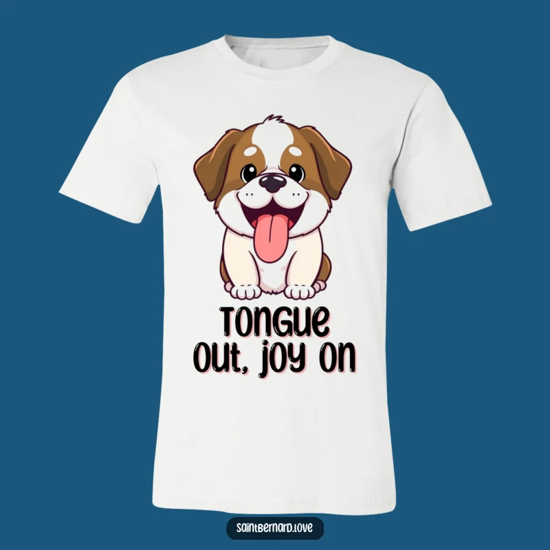Funny Saint Bernard T-Shirt: Cute Kawaii Dog Panting, Ideal Humorous Gift