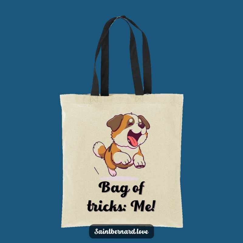 Funny Saint Bernard Tail Chase Tote Bag - Carry Your Laughs in Style