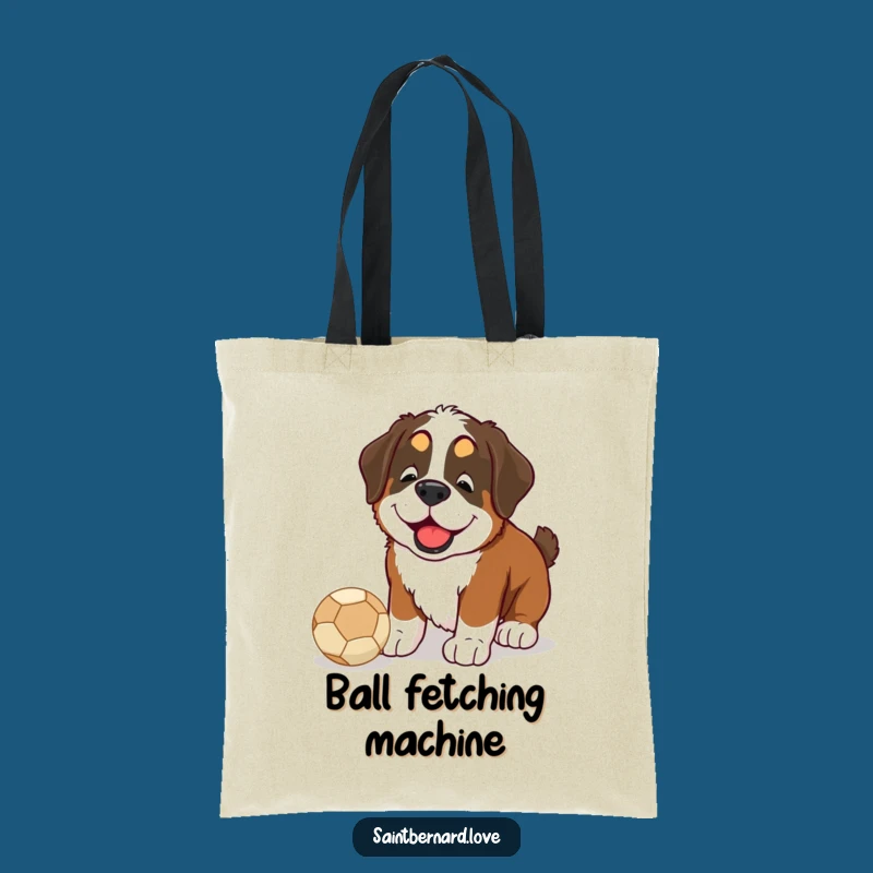 Funny Saint Bernard Ball Nudge Tote Bag - Eco-Friendly & Hilarious Pet Accessory