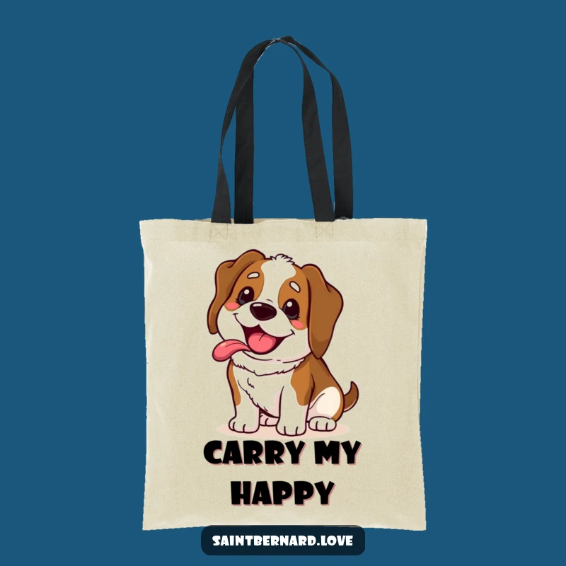 Funny Saint Bernard Tote Bag - Happy Grin Eco Bag for Gifts