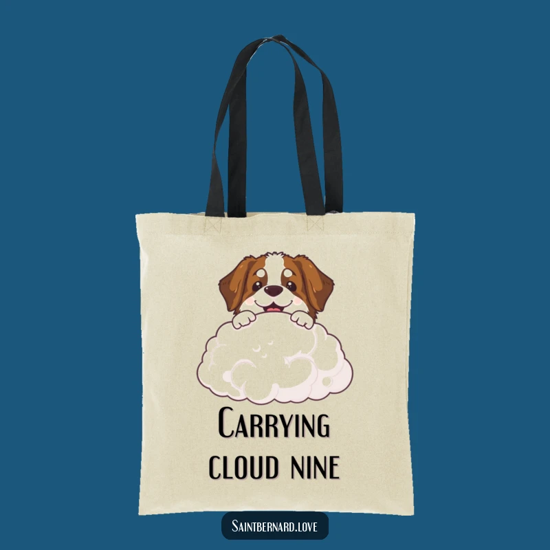 Funny Saint Bernard Cloud Tote Bag - Carry Your Pawsitively Heavenly Companionship!