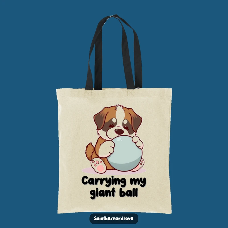 Funny Saint Bernard Tote Bag: Big Paws, Big Fun, Humorous Gift