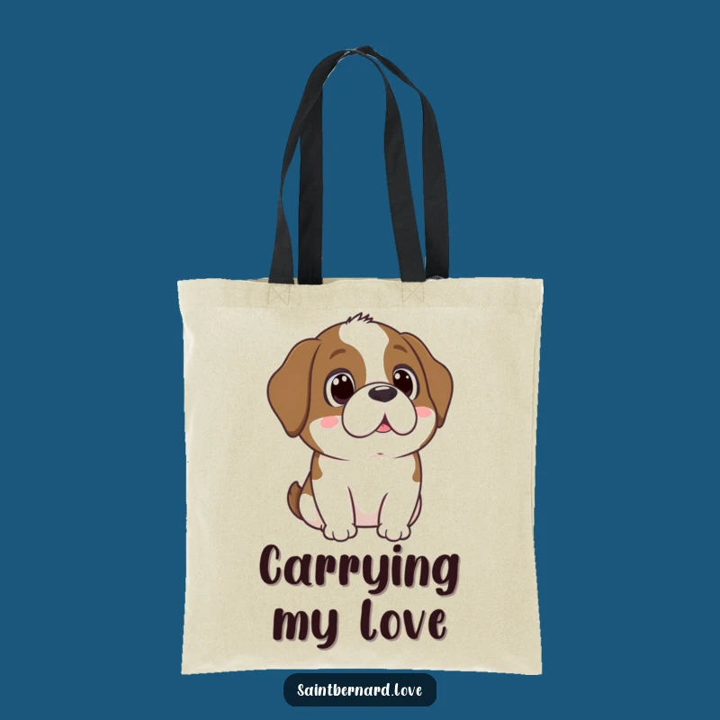 Funny Saint Bernard Adoring Eyes Tote Bag - Sweet Dog Accessory, Gift