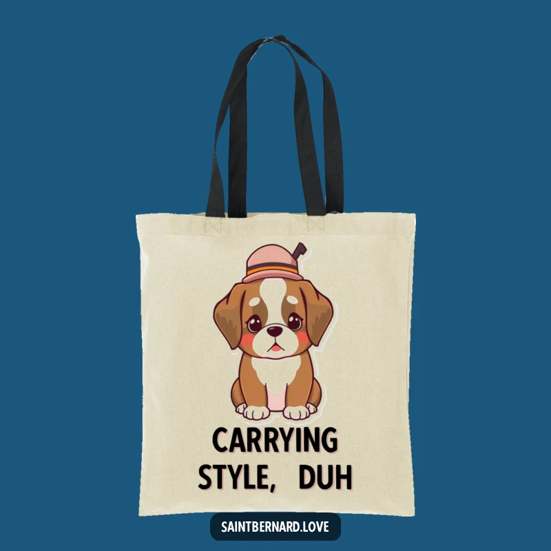 Funny Kawaii Saint Bernard Hat Tote Bag: Carry Your Style with Flair!