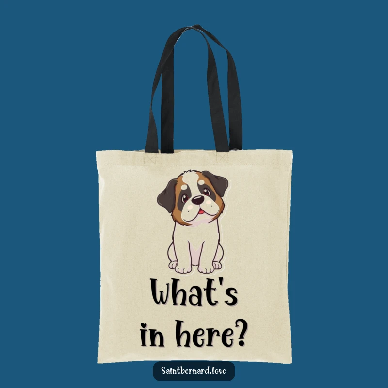 Funny Kawaii Saint Bernard Curious Tote Bag: Carry Your Questions - Awesome Funny Gift