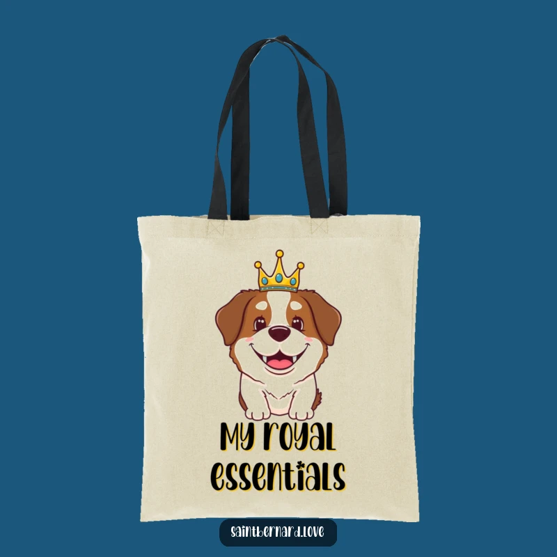 Funny Saint Bernard Crown Tote Bag - Carry Your Royal Pup!