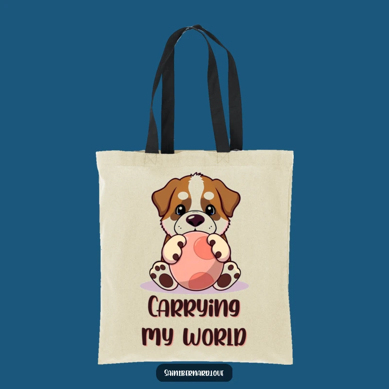 Funny Saint Bernard Tote: Big Paws, Big Ball Bag - Playful Pup Accessory Gift