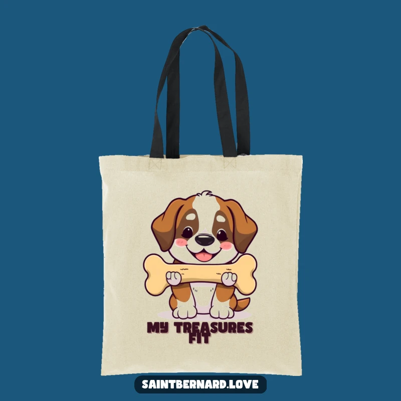 Funny Saint Bernard Tote: Giant Bone Smile Bag - Generous Pup Accessory Gift