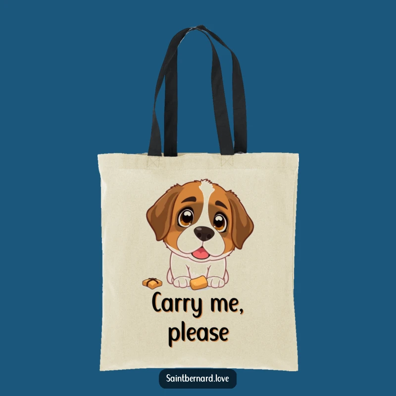 Funny Saint Bernard Treat Tote Bag: Spacious Bag with a Hopeful Dog - Great for Pet Owners!