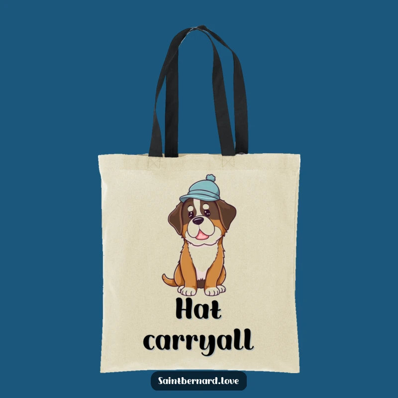 Funny Saint Bernard Hat Tote Bag: Curious Dog Design, Stylish Carry-all, Gift