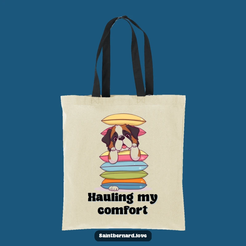 Funny Saint Bernard Cushion Tote Bag - Hilarious and Practical Dog Gift