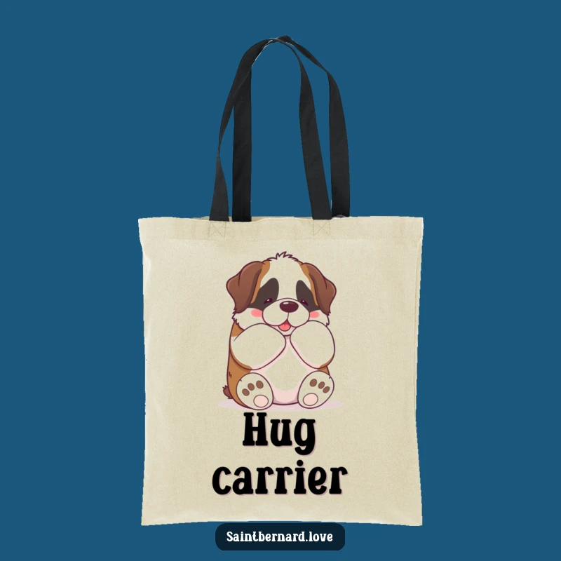Funny Kawaii Saint Bernard Hug Tote Bag: Carry the Love - Awesome Funny Gift