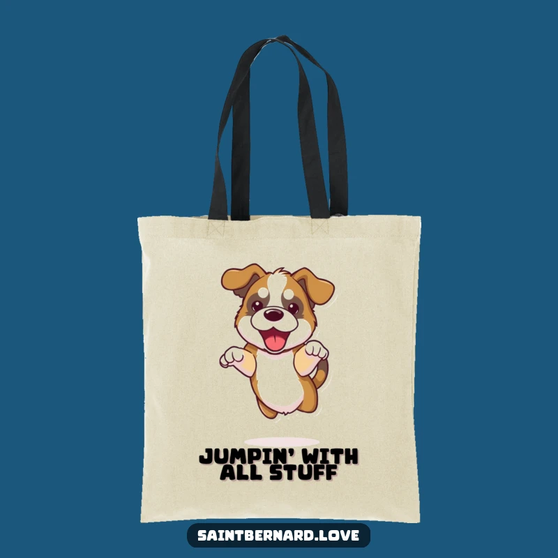 Funny Kawaii Saint Bernard Tote Bag - Happy Jump Accessory