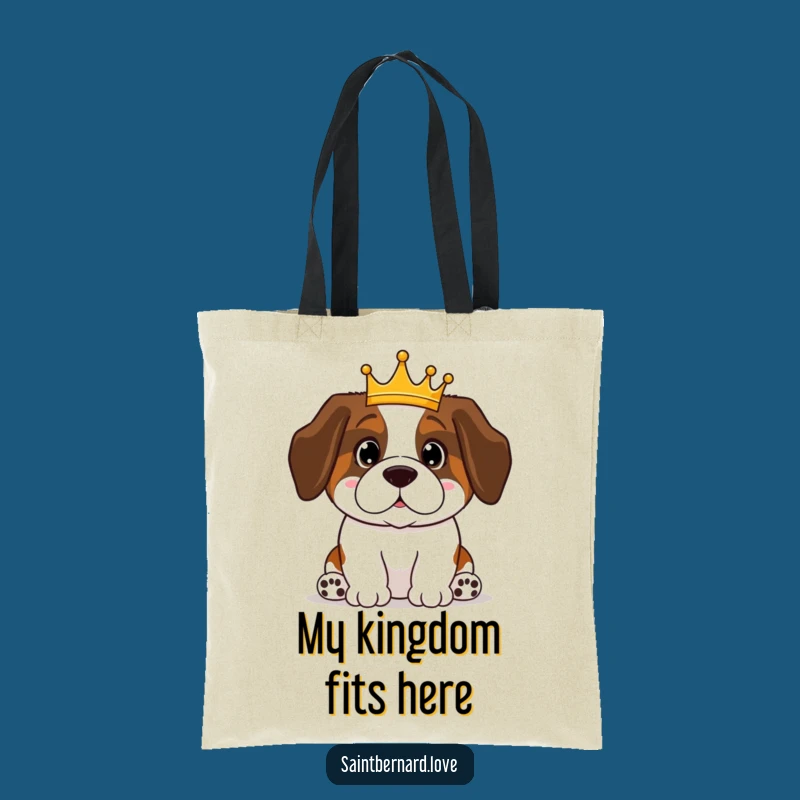 Funny Saint Bernard Tote: Regal Crowned Dog Bag - Stylish Royal Pup Accessory Gift