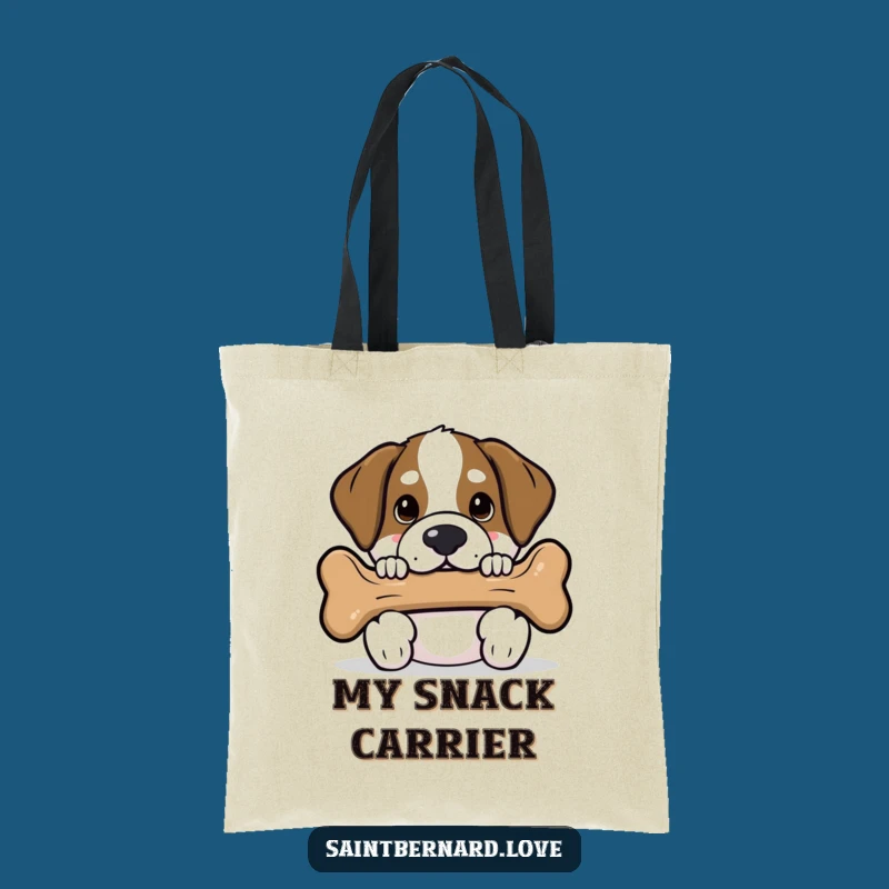 Funny Saint Bernard Tote Bag - Kawaii Bone Peek Eco Bag for Gifts